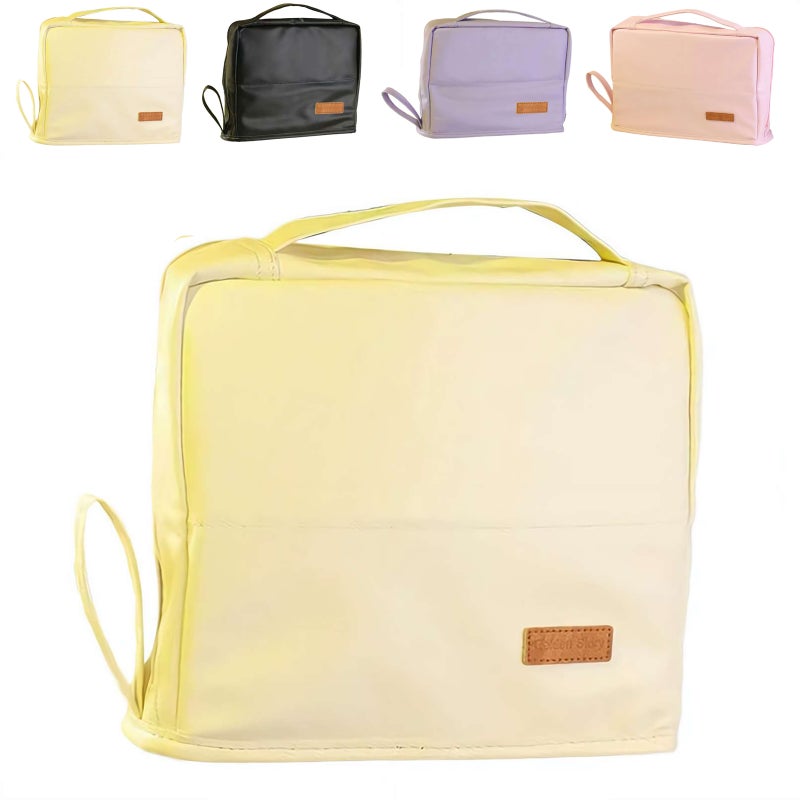 Makeup Bag, Standing Makeup Bag Portable, Large Capacity, Wideous Stand Up Make Up Bag for Travel,Waterproof Makeups Organizer with Compartments,Large Capacity Stationery Organizer - Image 1